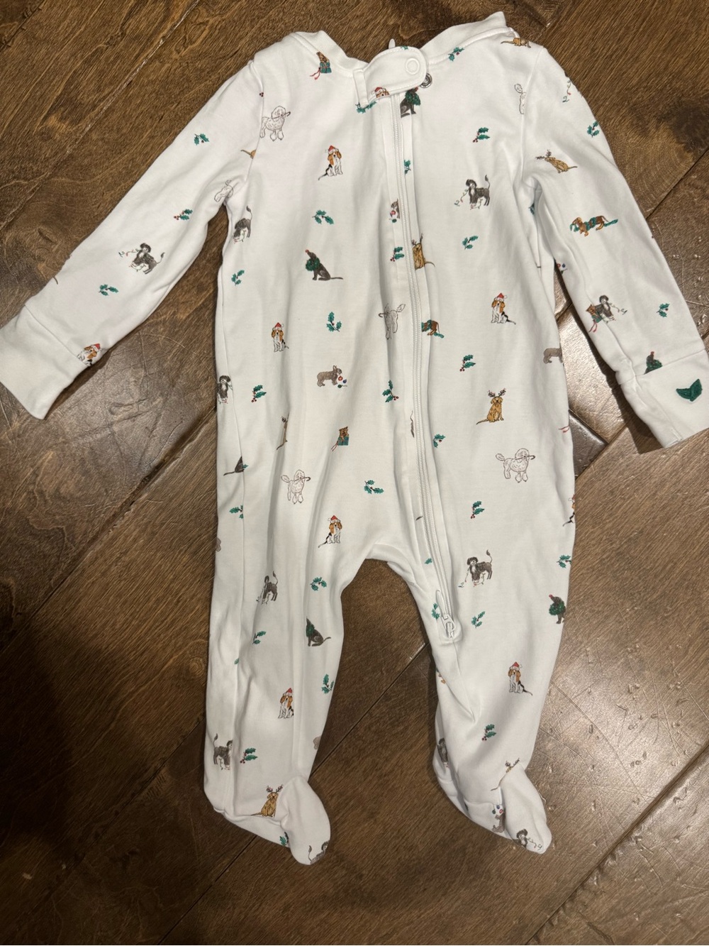 Petite Plume Christmas Dog Footie Pajamas 6â9M